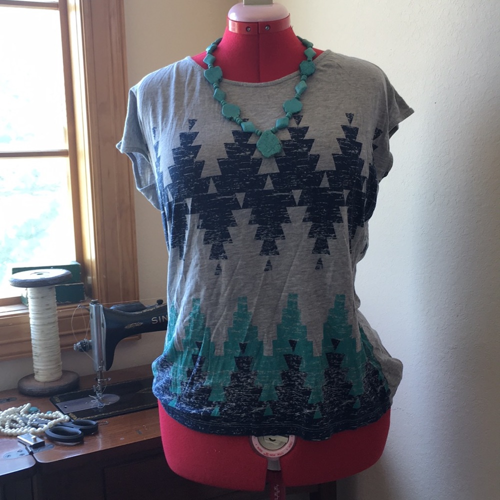 Grey printed T shirt